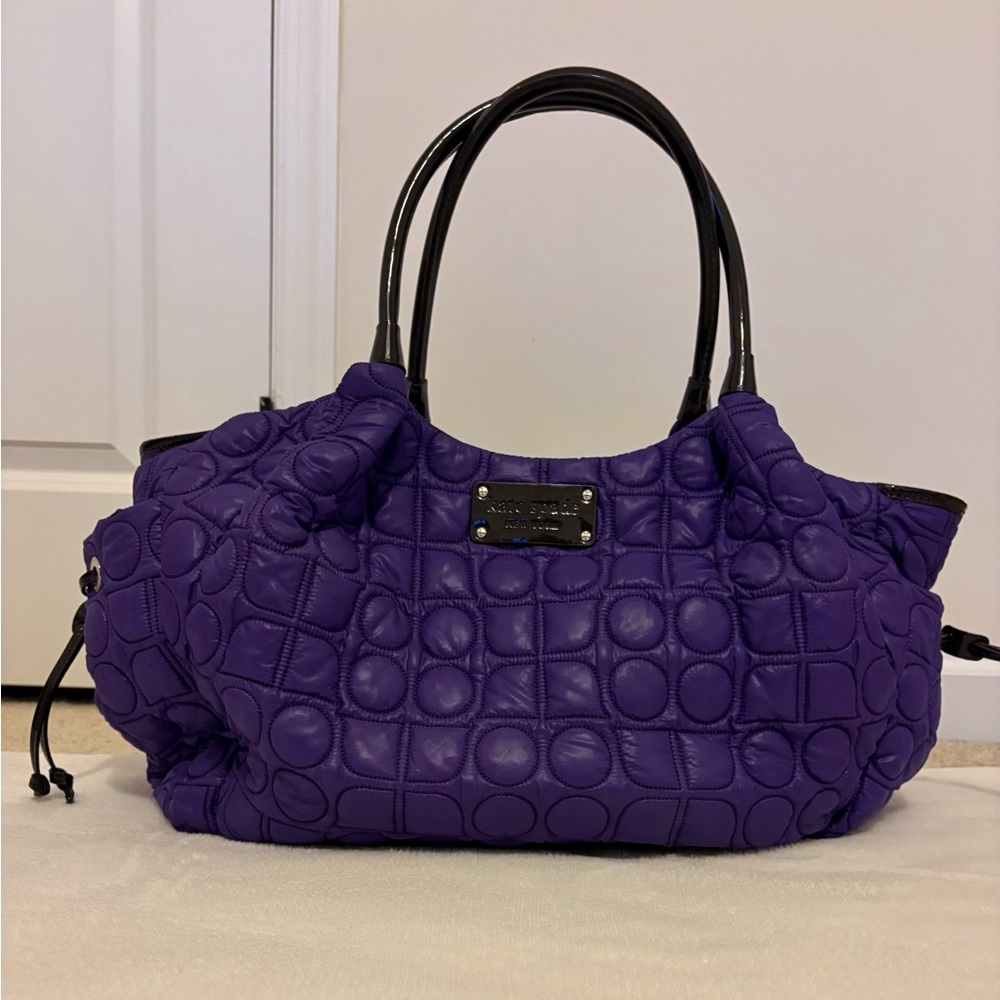 Kate Spade Purple Quilted Duffel Bag/ Baby Bag